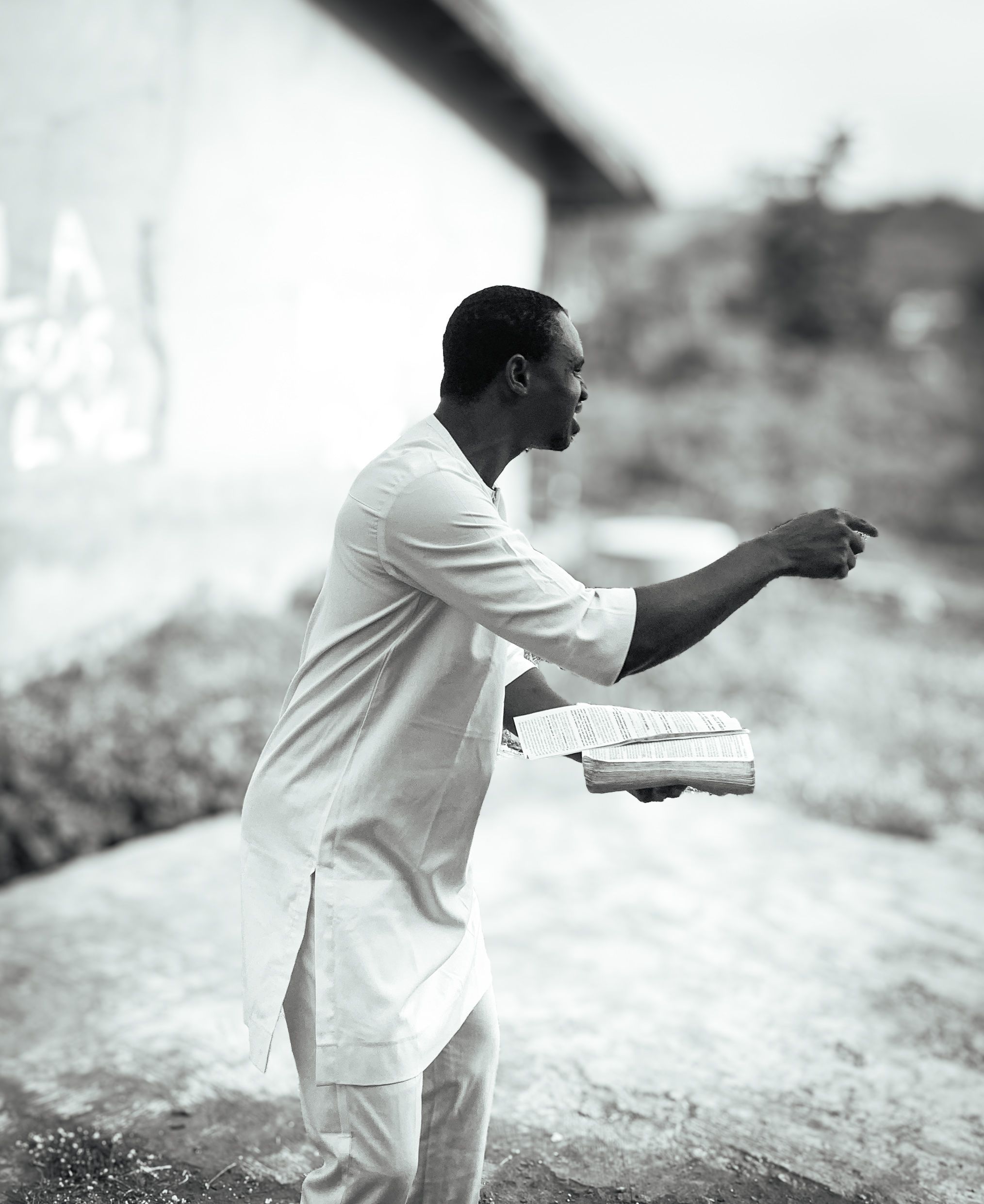 A preacher passionately delivering a sermon